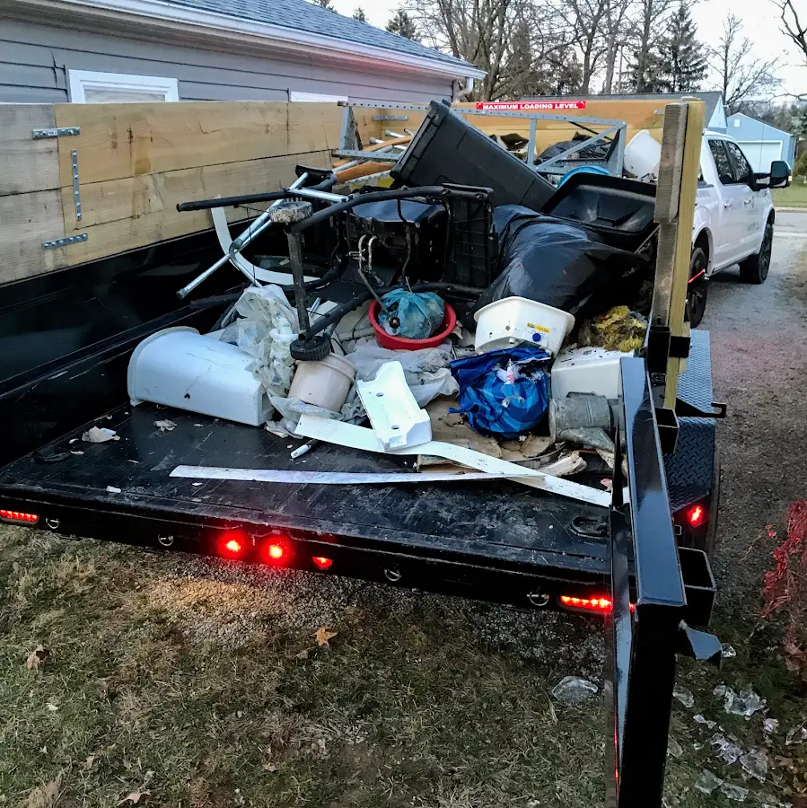 Roll-off dumpster delivered to a residential driveway in Lincolnshire